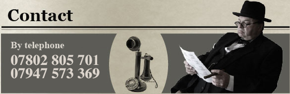 Contact Winston Churchill Lookalike by telephone on 07947 573 369